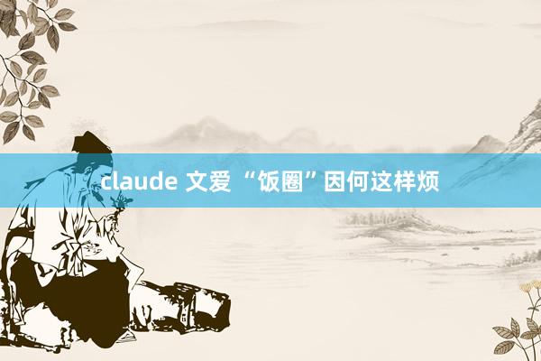 claude 文爱 “饭圈”因何这样烦